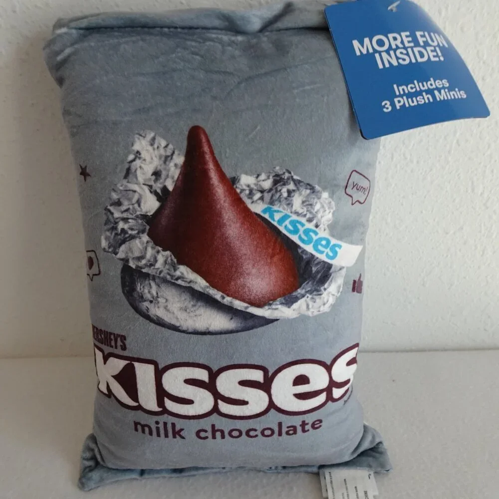 Hershey's Kisses Throw Pillow Mini Plush Candy Pieces Inside Iscream Zipper
